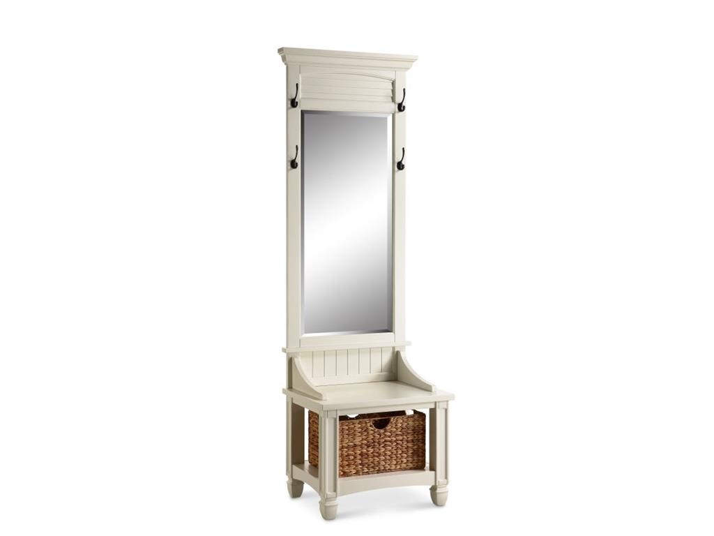 Stein World Hall Trees 13068 White Hall Tree with Mirror Story